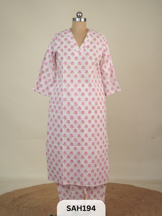 PREMIUM JAIPUR HANDBLOCK KURTI 2PCS SET