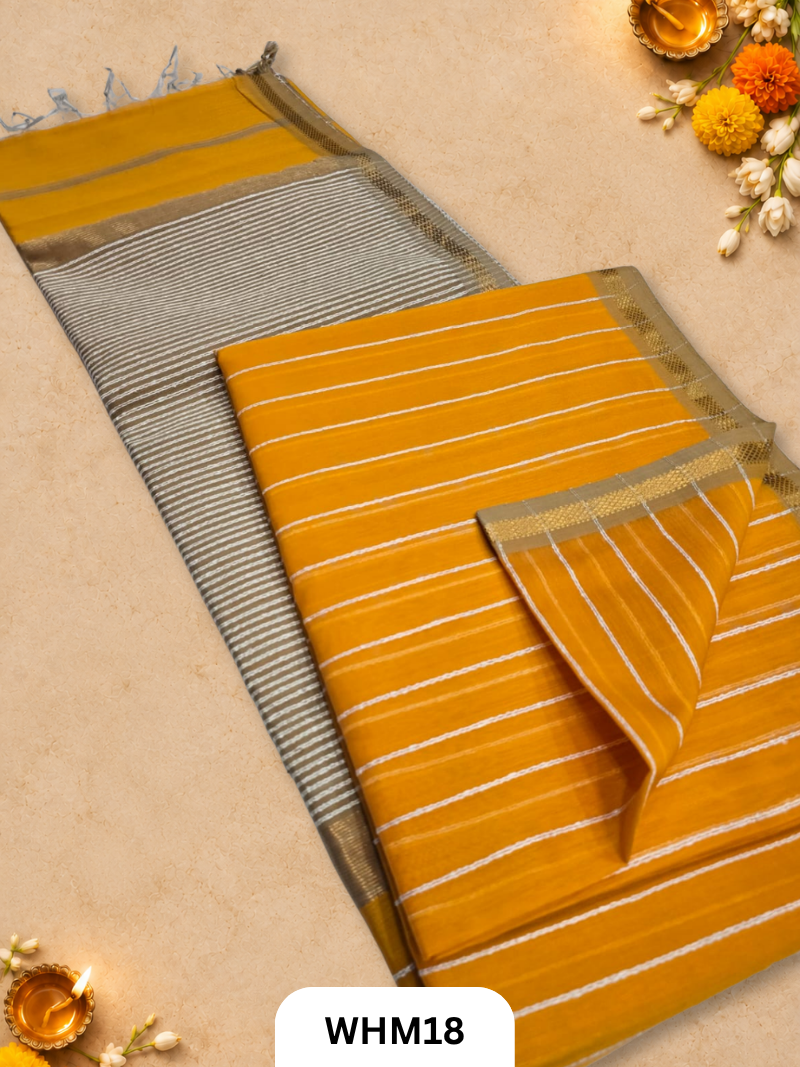 Maheshwari Handloom Jutte Pallu Line Saree