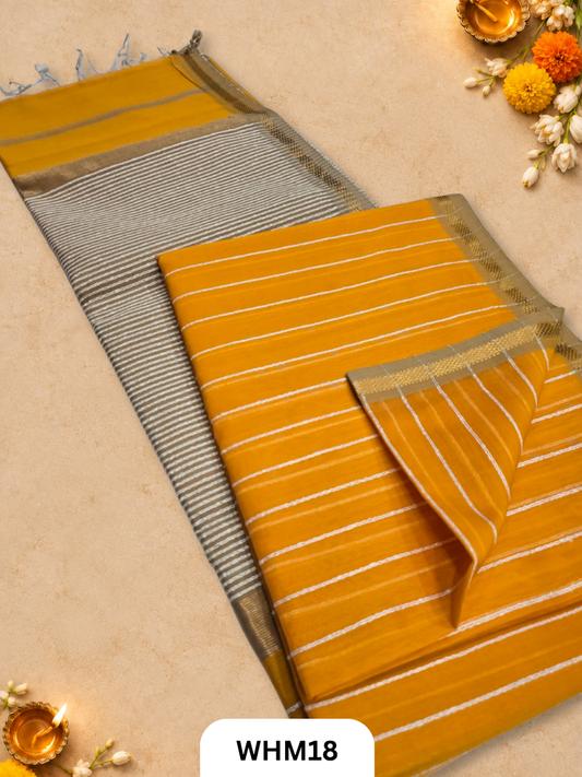 Maheshwari Handloom Jutte Pallu Line Saree
