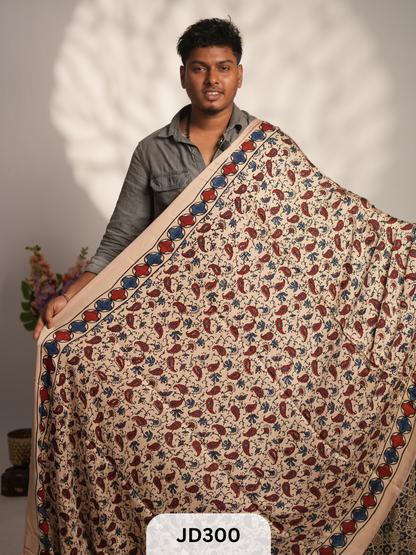Modal Silk Ajrakh Handblock Print Saree