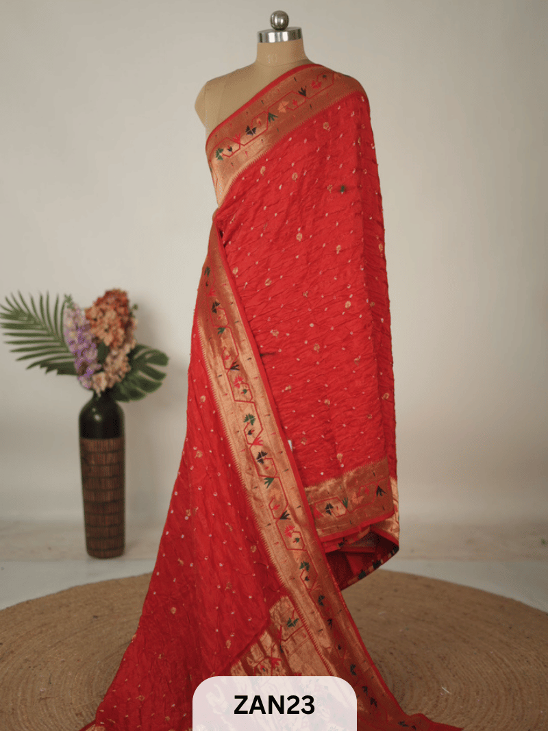 BANARASI BANDHINI WITH PAITHANI BORDER SAREE