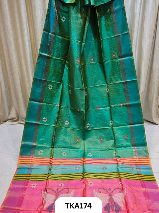 Pure Bishnupuri Katan Kalakshetra Silk – Handwoven Saree