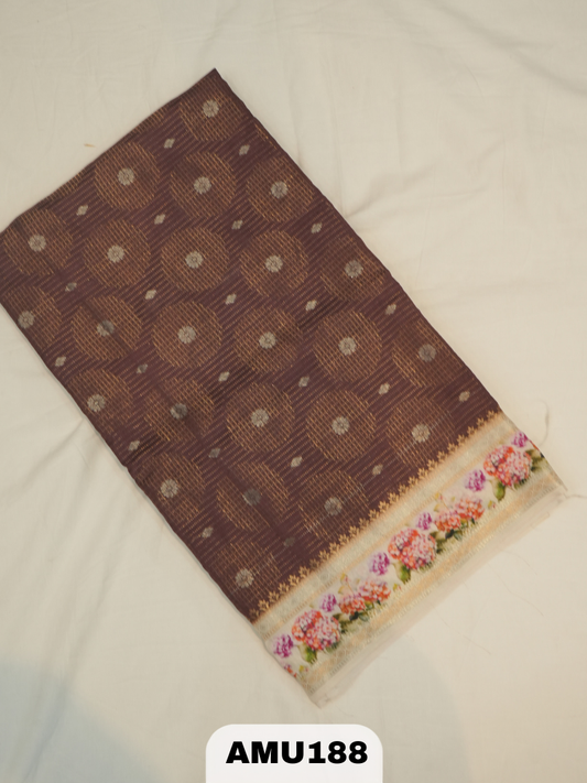 BANARAS RUSSIAN SILK SAREE WITH PRINTED