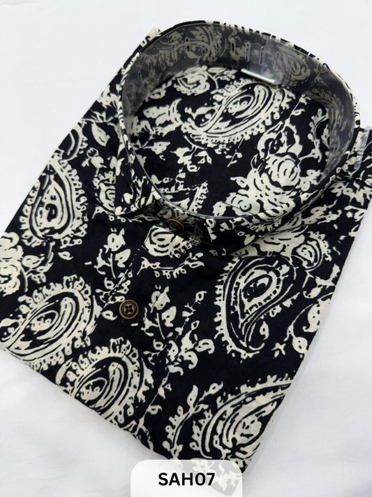 PRINTED MENS HALF SLEEVES SHIRTS WITH SINGLE POCKET