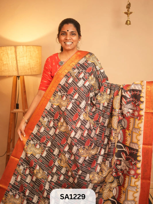 Kalamkari Chennuri Silk saree