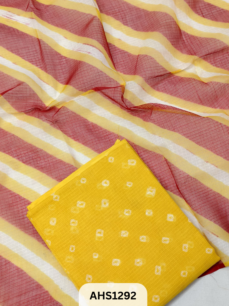 Pure Kota Cotton Shibori Print Dress Material Top & Dupatta 2.5mtr