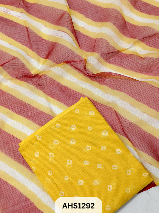 Pure Kota Cotton Shibori Print Dress Material Top & Dupatta 2.5mtr