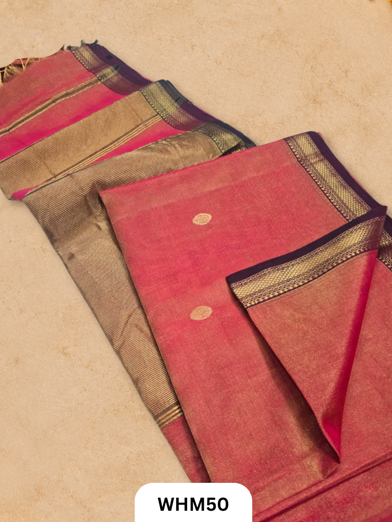 Tissue Maheshwari handloom all over ruhi full  butti saree