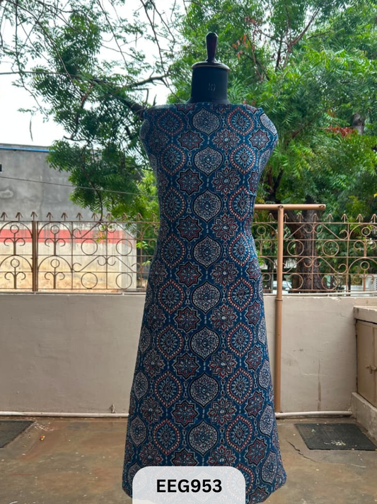 MODAL AJRAKH  HANDBLOCK PRINT TOP -2.5MTR