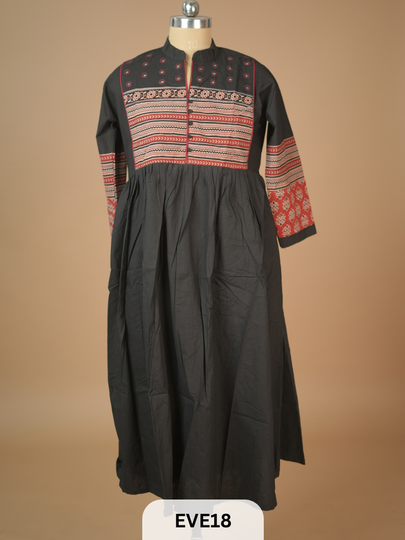 PURE COTTON KURTI WITH MIRROR WORK