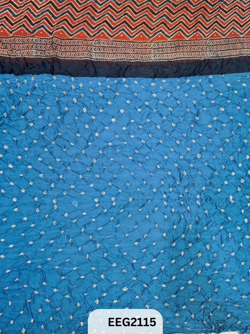 MODAL AJRAKH PRINT WITH BANDHEJ RUNNING FABRIC-1MTR