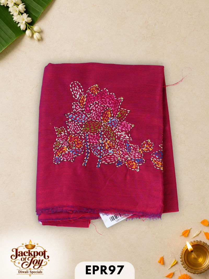 Raw silk with Kantha Blouse