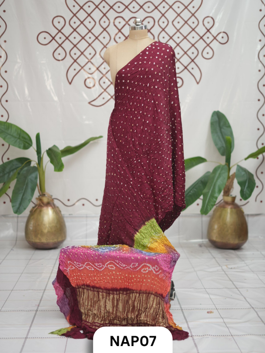 Multi Pallu Bandhani Saree