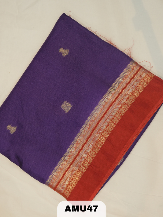 BANARAS TUSSAR KHADI SILK SAREE WITH BORDER
