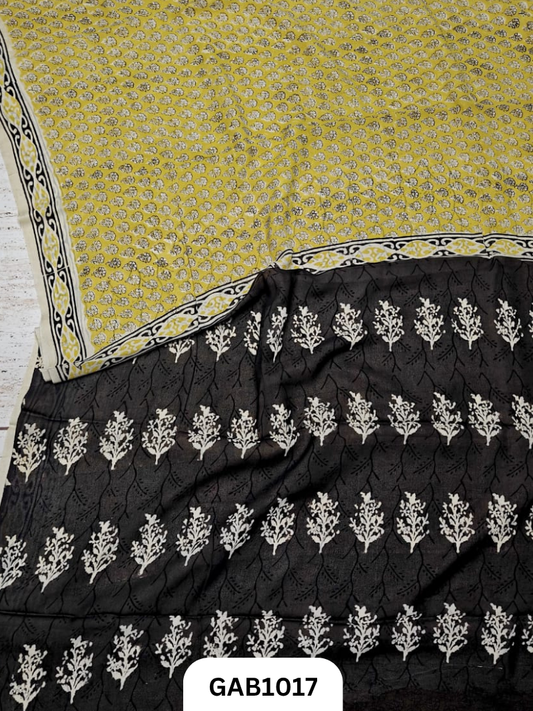 Premium Hand Block Printed Georgette Sarees with Blouse