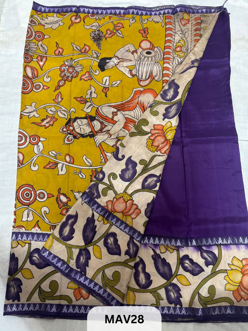 MANGALAGIRI SILK WITH KALAMKARI FUSION