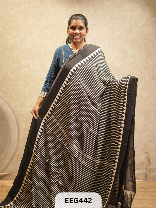 AJRAKH MODAL SAREE- RETRO