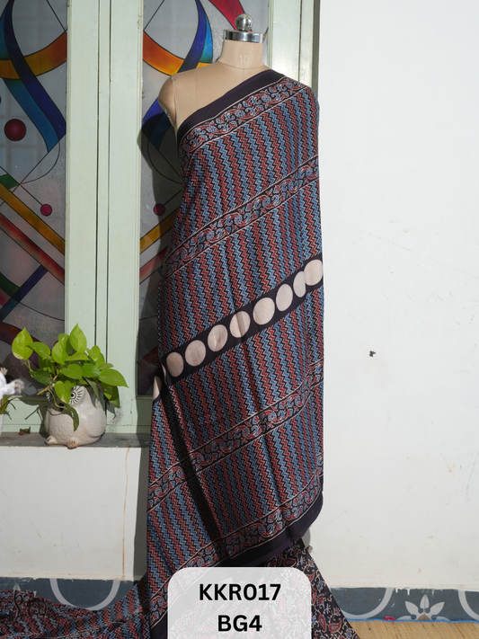 AJRAKH MODAL SAREE | BLOCK PRINT