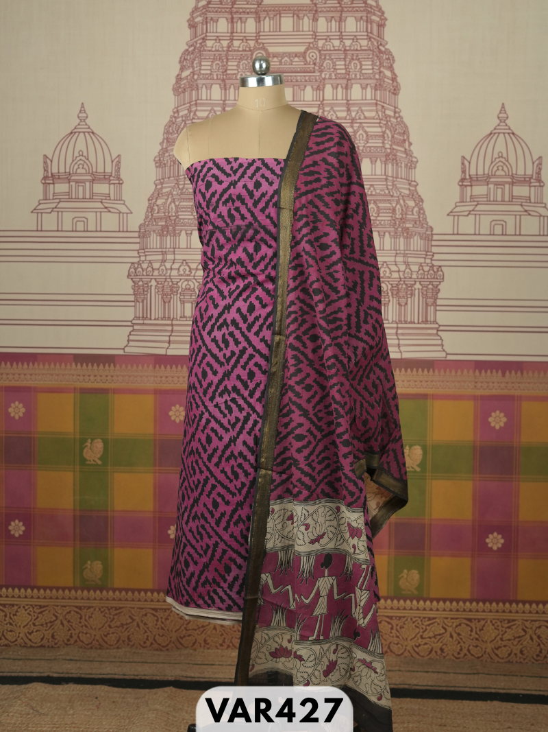 KALAMKARI 2 PCS SALWAR SUIT- top2.5 mtr and duppatta