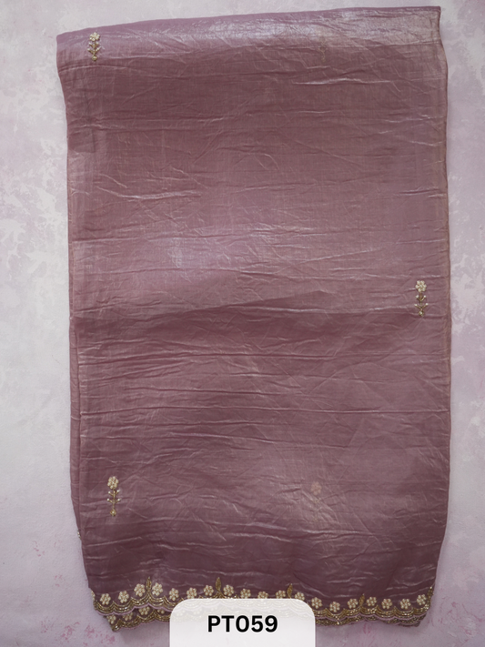 CRUSHED SILK WITH PEARL WORK