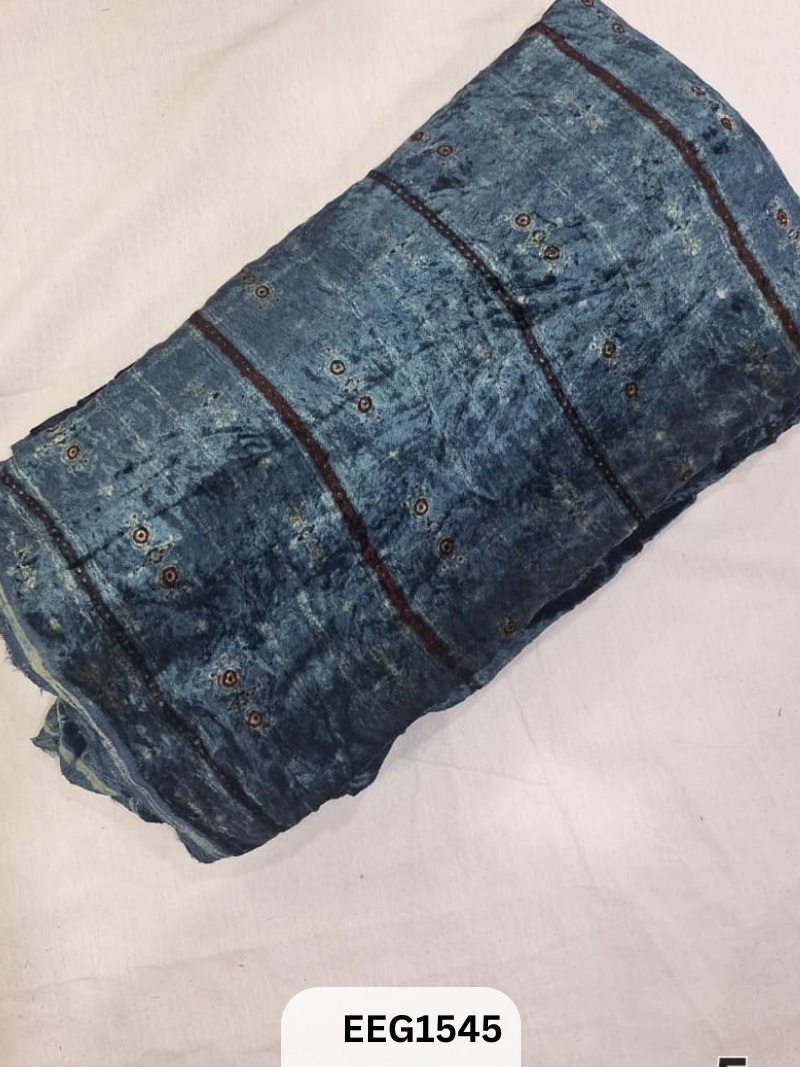 VELVET AJRAKH PRINT FABRIC-1MTR