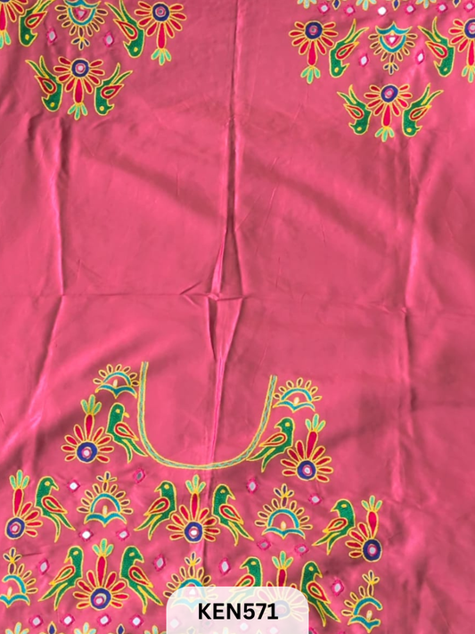 MASHRUSILK HAND AARIWORK UNSTITCHED BLOUSEPIECE