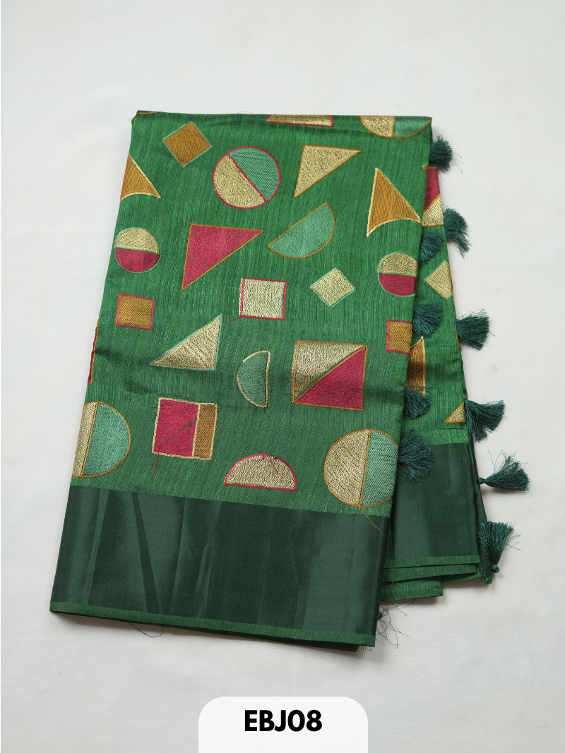 Pure tussar embroidery design saree