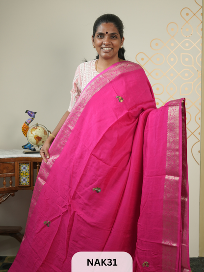 VISCOSE HAND EMBROIDERED SAREE