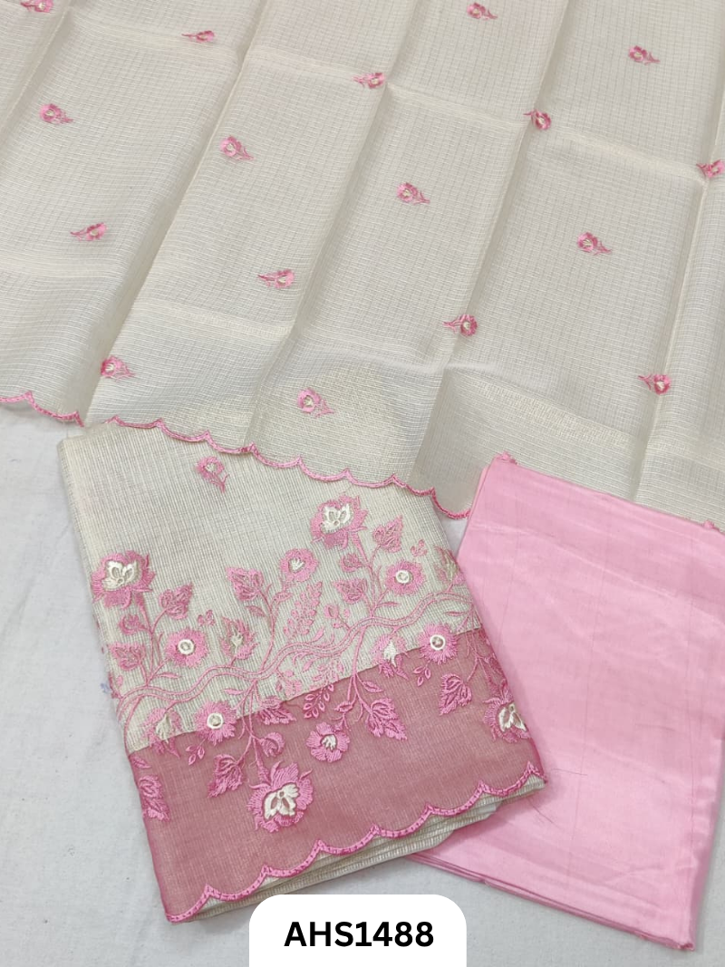 Applique Work Soft Silk Tissue Kota & Dupatta - Top 2.5Mtr & Dupatta 2.5Mtr