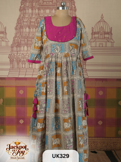 Kalamkari Anarkali Gown