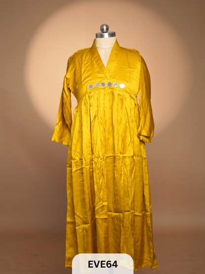 PLAIN MODAL KURTI WITH MIRROR WORK