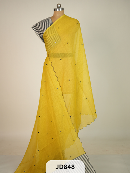 RAGA SILK - LINEN MIRROR WORK