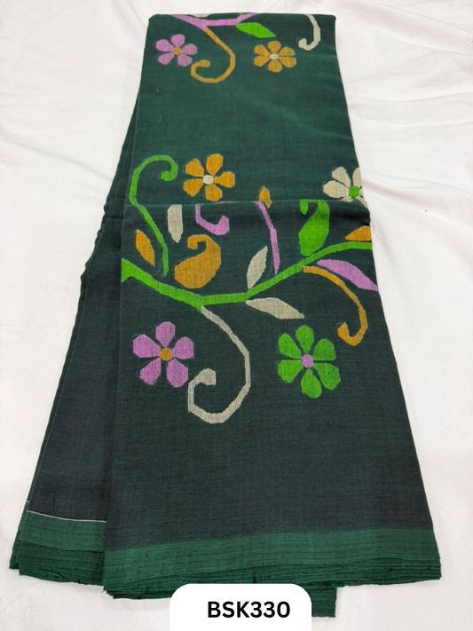 Handloom Pure Mul Cotton With Jamdhani Weave Saree