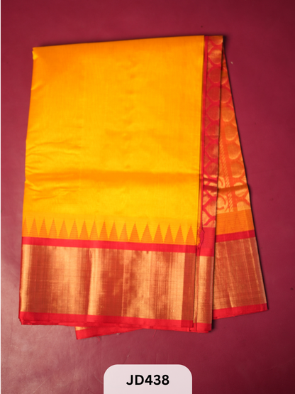 KUPPADAM TEMPLE TISSUE BODY PLAIN SAREE