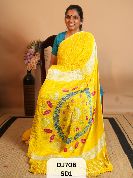 BANDHANI & AJRAKH MODAL SAREES | LAGDI PATTA | SHIBORI
