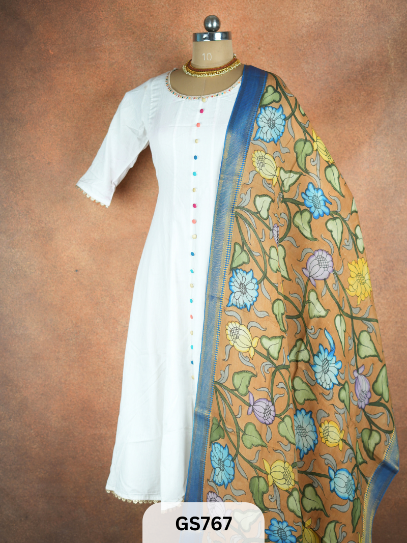 Pen Kalamkari Dupatta (Dupatta only)