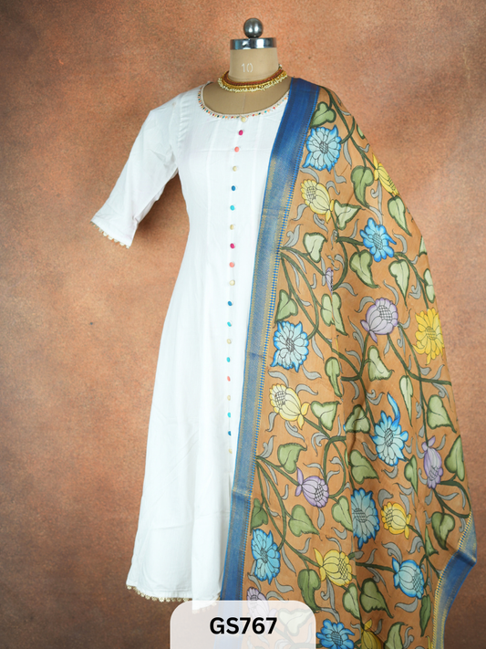 Pen Kalamkari Dupatta (Dupatta only)