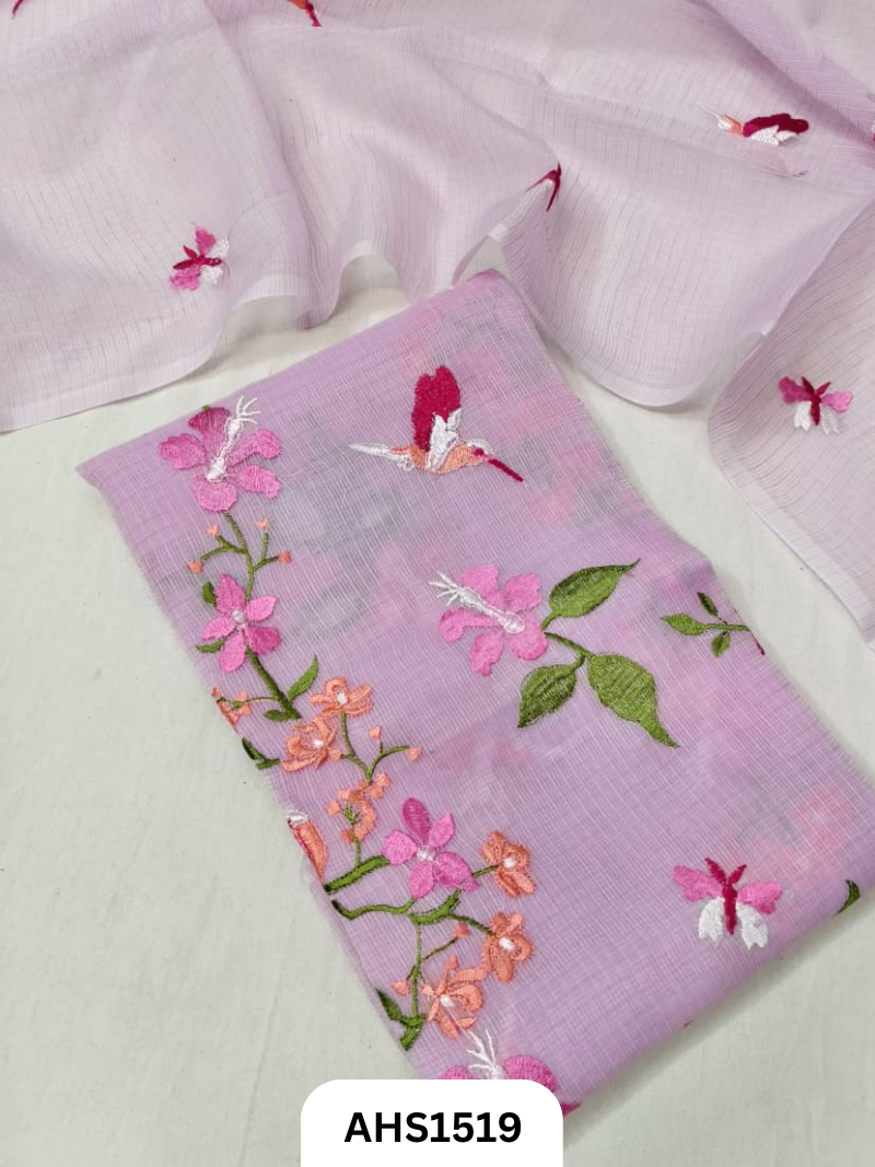 Kota Cotton Embroidery Work Dress Material