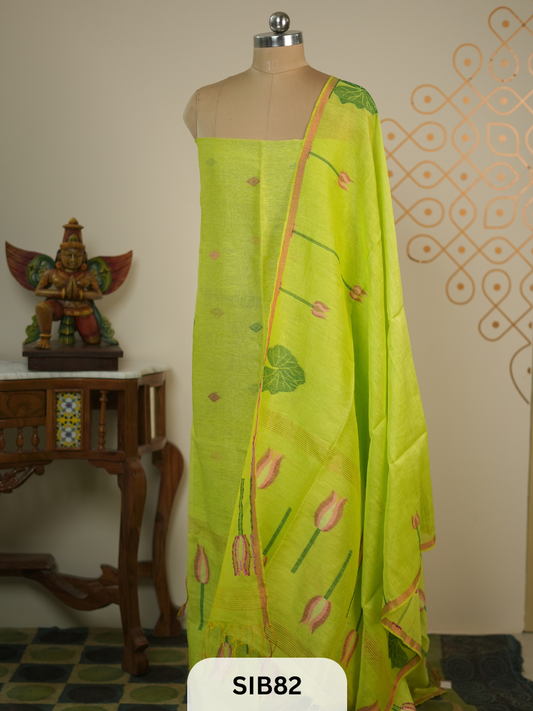HANDLOOM LINEN JAMDHANI SALWAR | 2 PCS SUIT