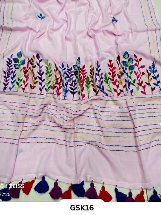 Pure Mul Cotton Saree With tassels
