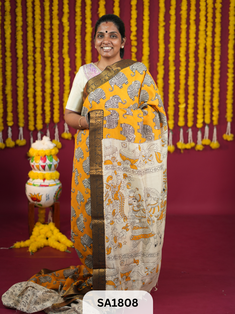 Kalamkari Chennuri Silk saree