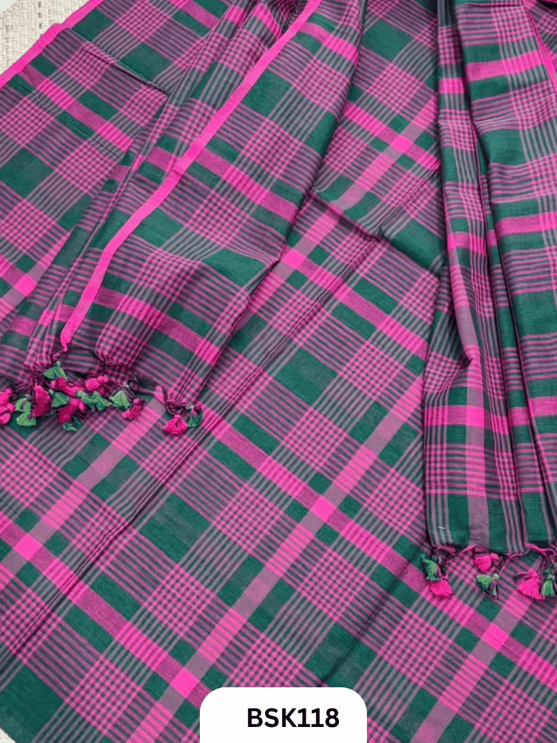 Mul Cotton Checks Top Duppata -2.5Mtr
