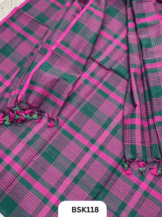 Mul Cotton Checks Top Duppata -2.5Mtr