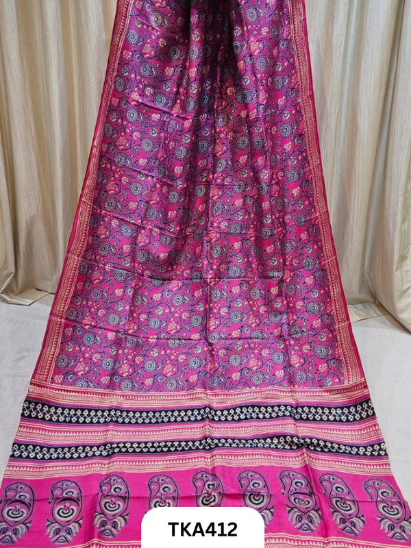 Murshidabad Silk Hand Painted Saree