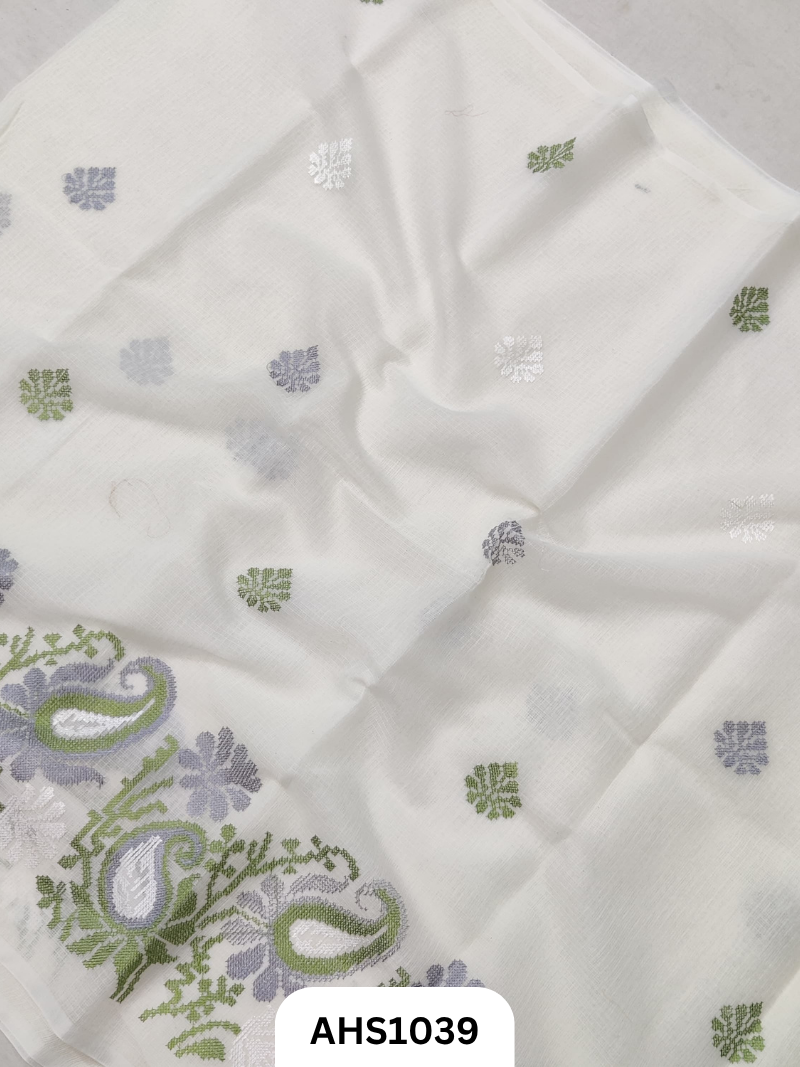 Kota Cotton Embroidery  Work Saree with Blouse