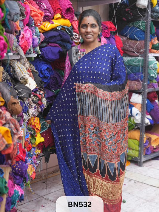 MODAL GAJI - AJRAKH BANDHINI SAREE