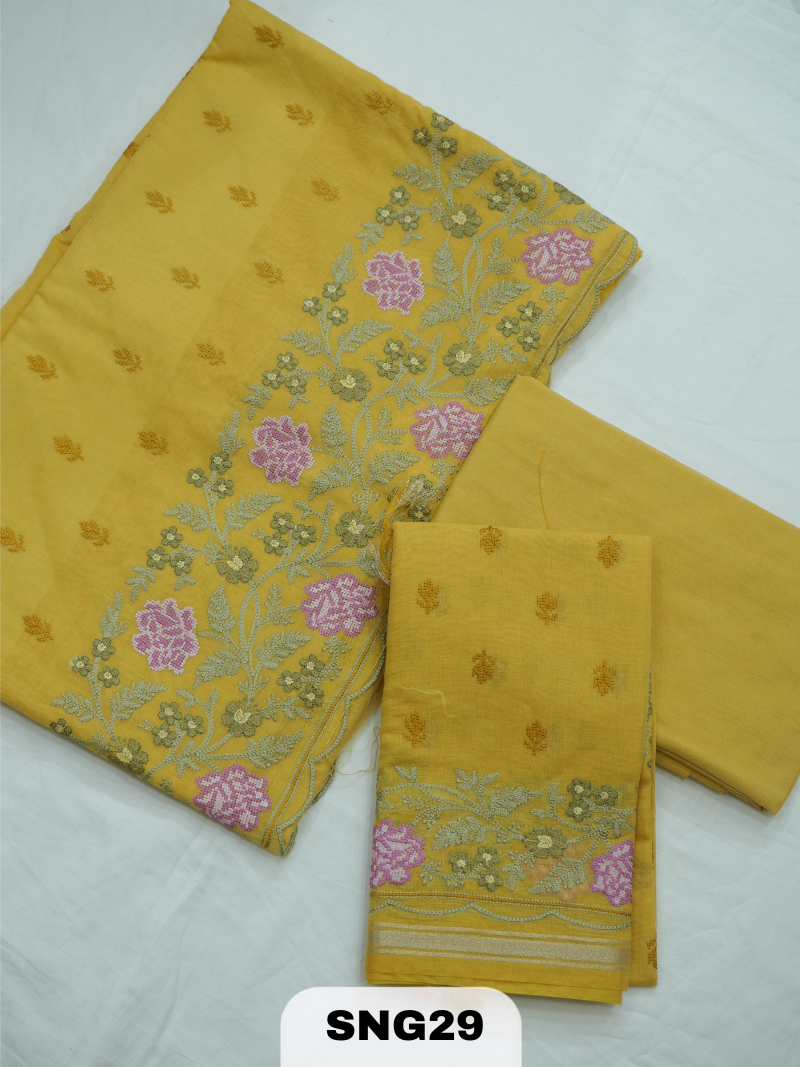 Banarasi mulchanderi 3 Pcs Salwar Suit