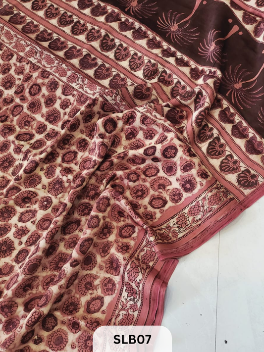 NASPHAL AJRAKH VANASPATHI MODAL HANDBLOCK PRINT SAREE