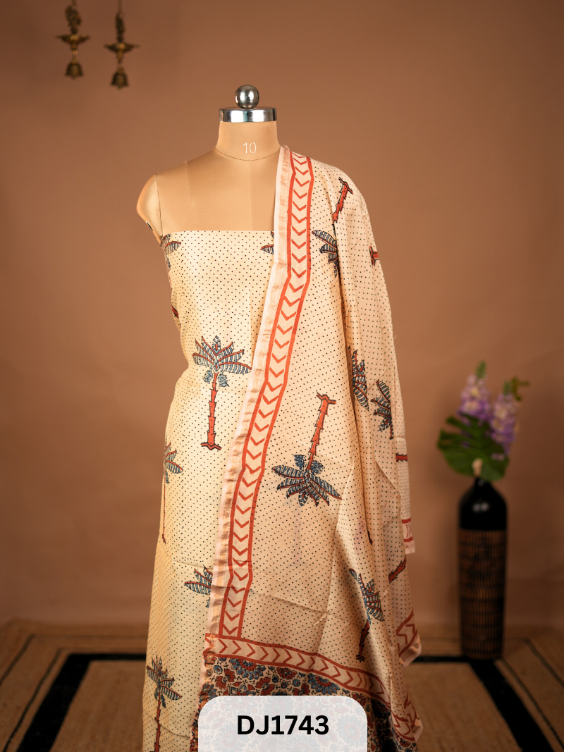 CHANDERI WITH AJRAKH PRINT SALWAR SUIT