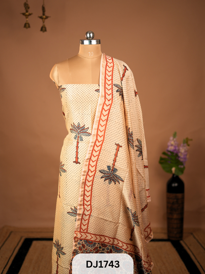 CHANDERI WITH AJRAKH PRINT SALWAR SUIT